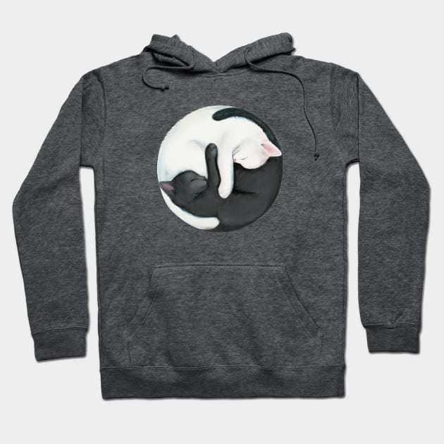 Yin Yang Balancing Cats Hoodie by stylecomfy